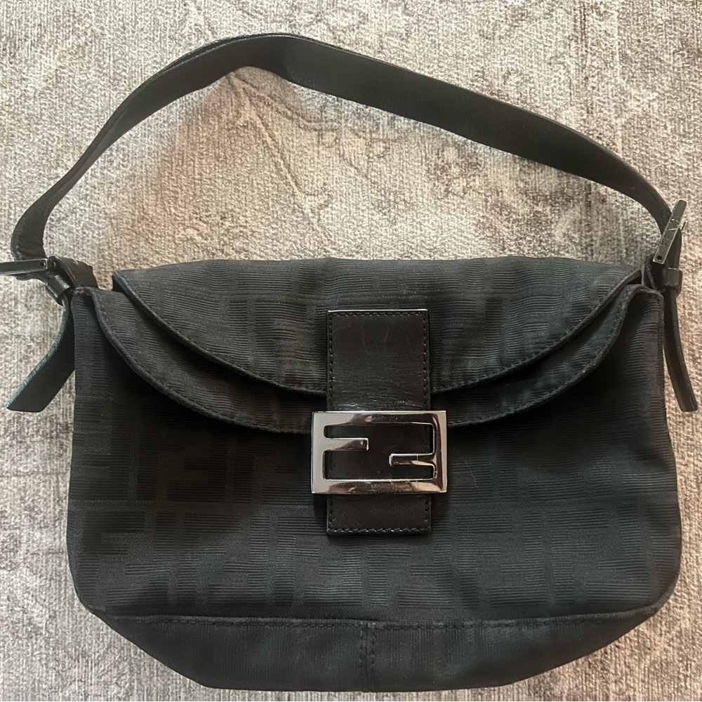 SOLD - FENDI ZUCCHINO DOUBLE FLAP BAGUETTE BAG